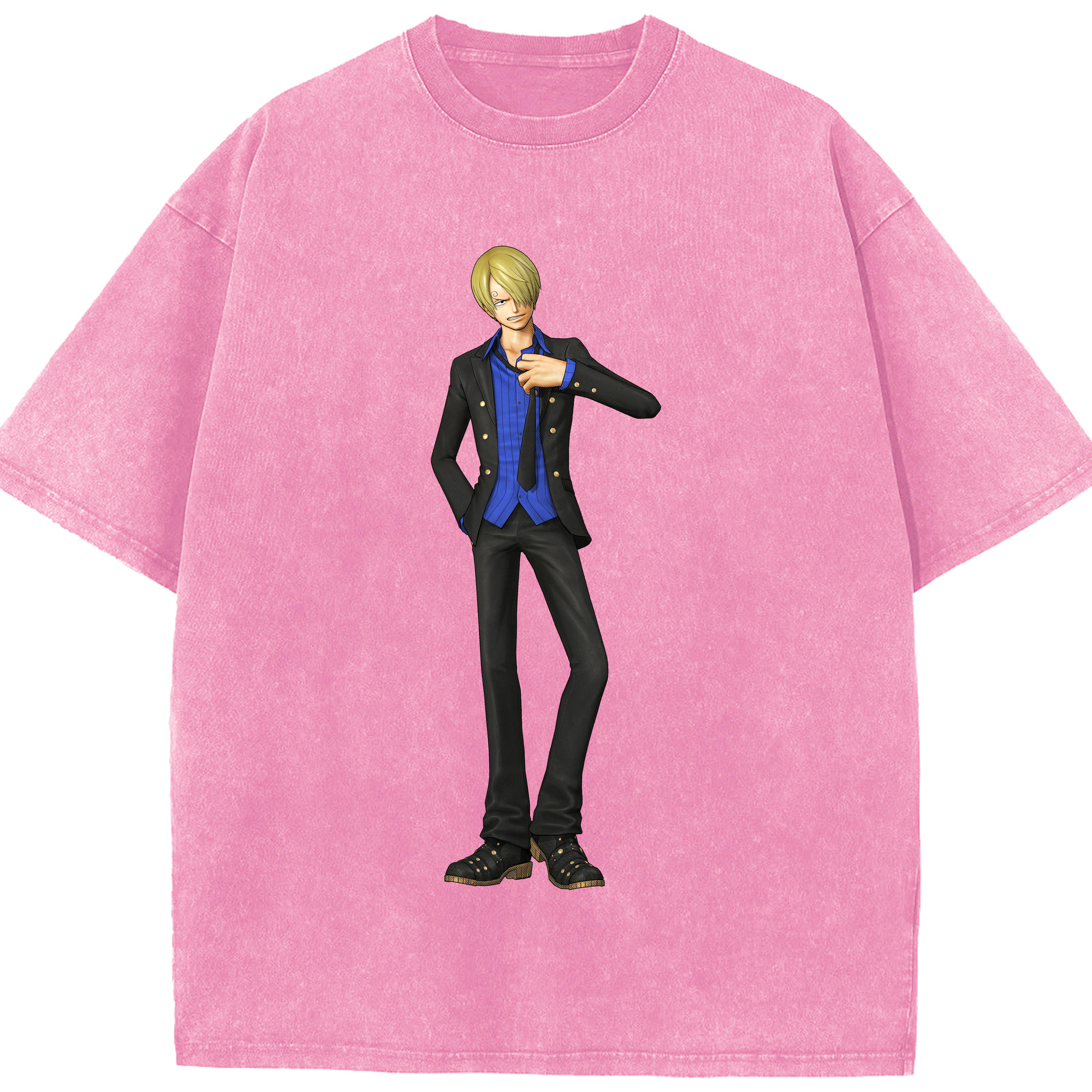 ワンピース サンジ ONE PIECE Sanji 綿100% ヴィンテージ風 半袖Tシャツ（フロントプリント）